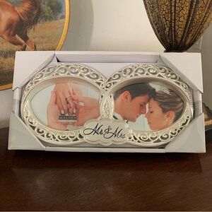 Malden Silver Wedding Mr. and Mrs. Double Wedding Rings Photo Frame Bridal Gift